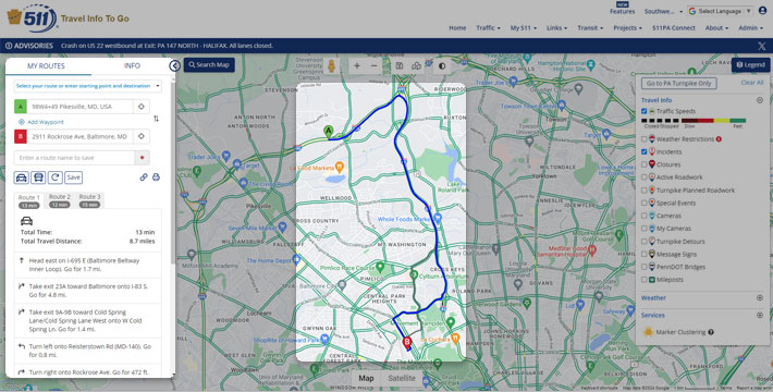 Creating and saving customized route