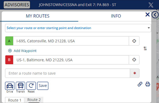 Creating & Saving a Customized Route